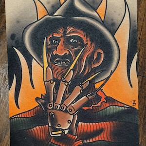 Freddy Krueger Nightmare On Elm Street Horror Halloween Tattoo Flash Print