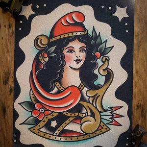 Lady Liberty Tattoo Flash Print