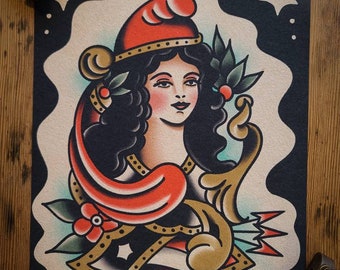 Lady Liberty-tatuering Flash-tryck