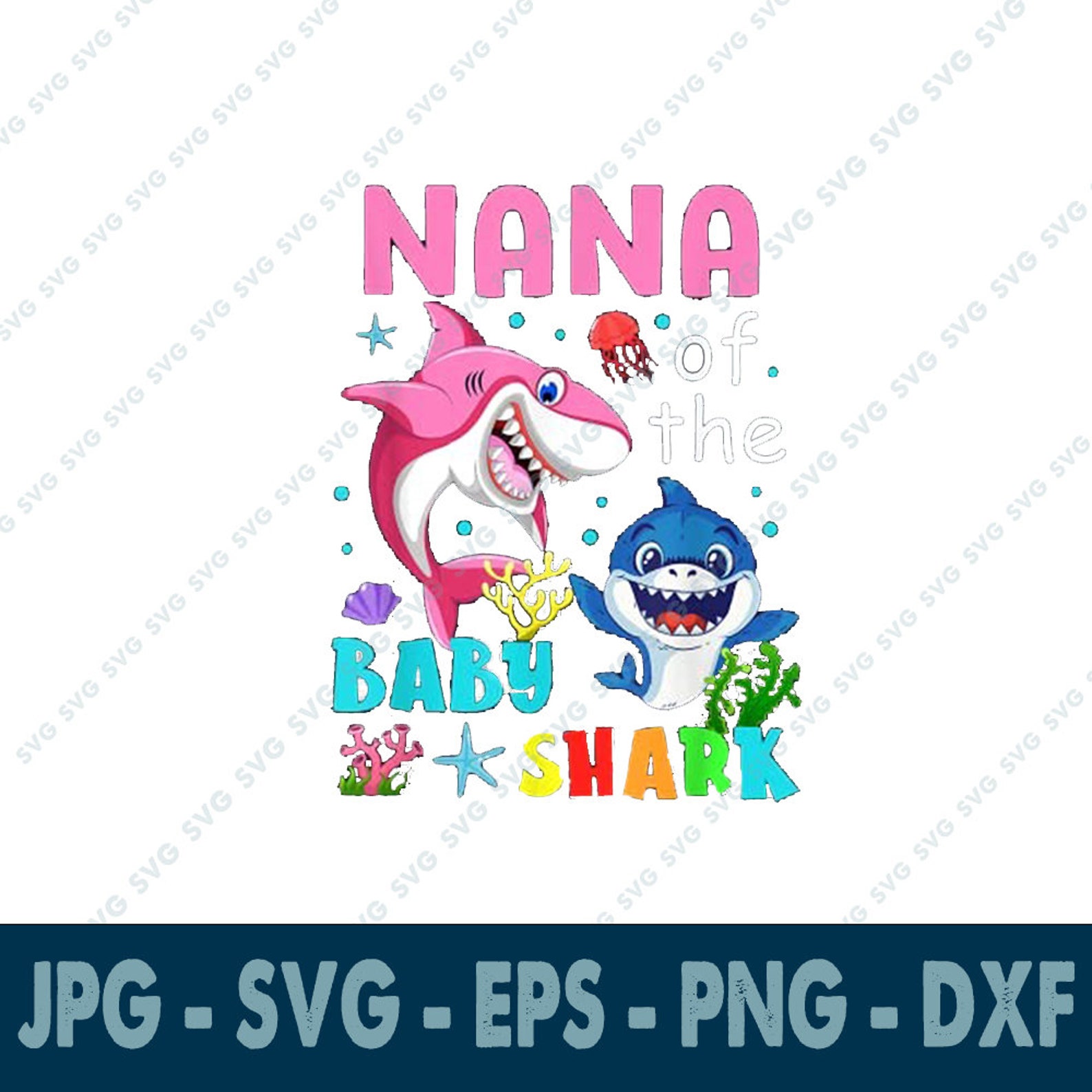 Download Cool Nana Of The baby Shark SVG PNG | Etsy