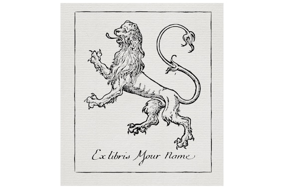 Custom Lion Ex-libris - 1600's & 1700's Engraving Style