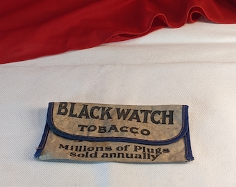 black watch chewing tobacco Black Watch Tobacco Pouch Silk Thewing Tobacco Pouch Imperial Tobacco of  Canada Used 5