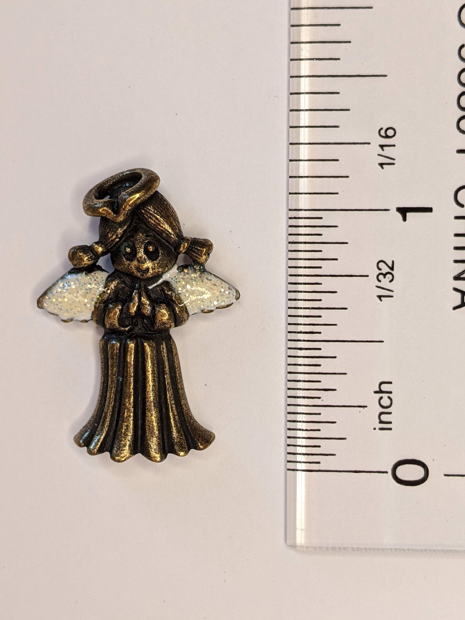 Angel Lapel Pin With Sparkly Enamel Wings Bronze Colour - Etsy UK