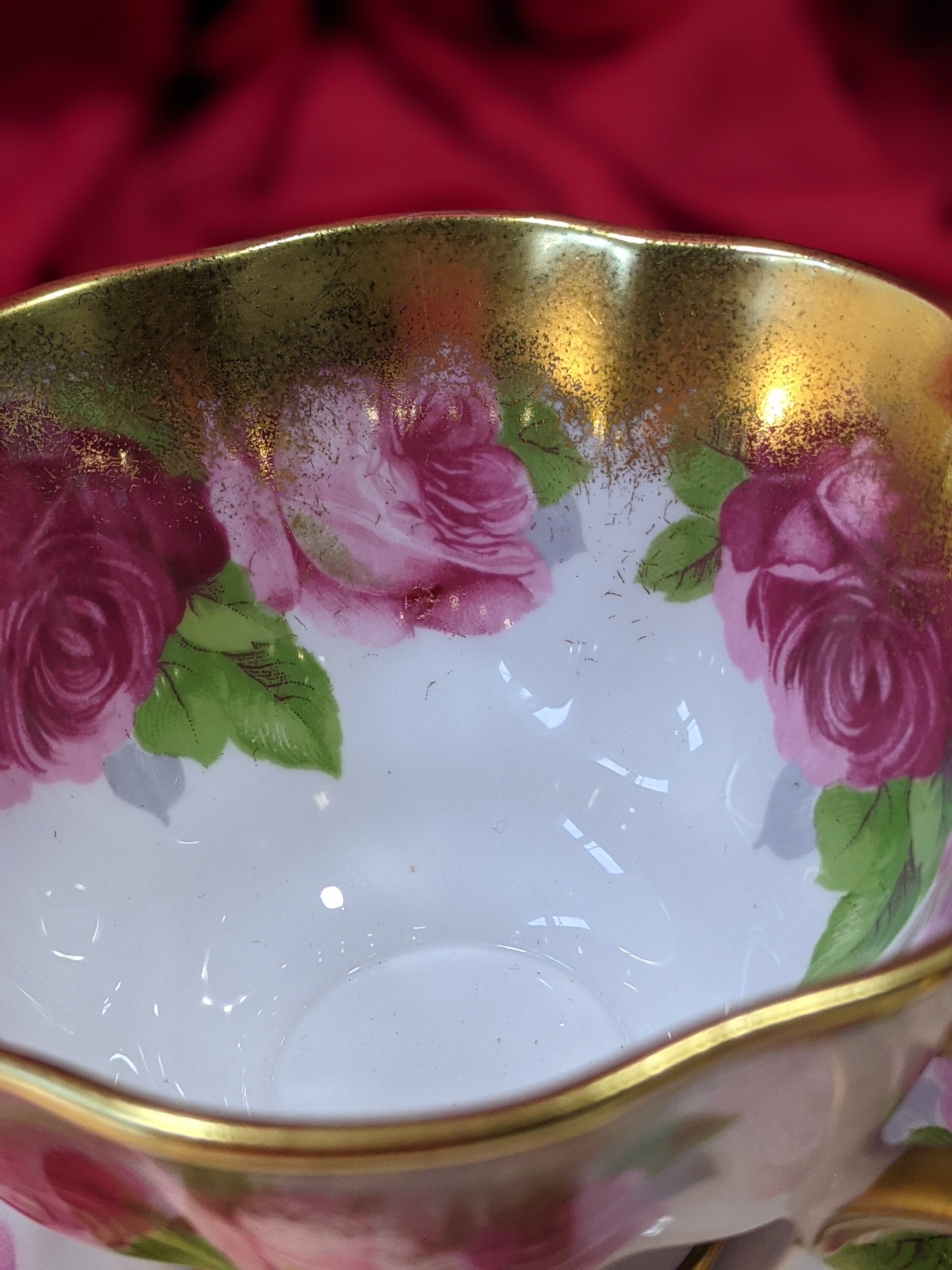 Royal Albert Old English Rose Tea Cup and Saucer HEAVY GOLD Etsy Canada