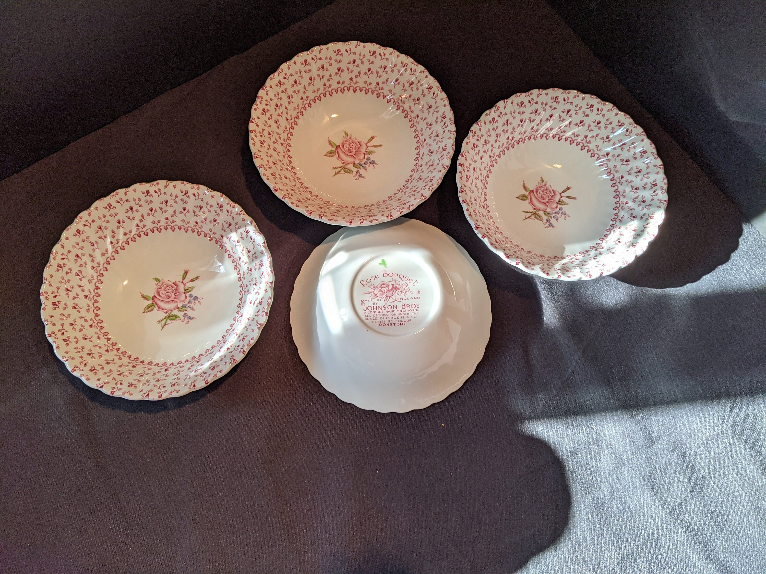 Vintage Dishes Johnson Bros Rose Bouquet Ironstone Pink bowls Etsy