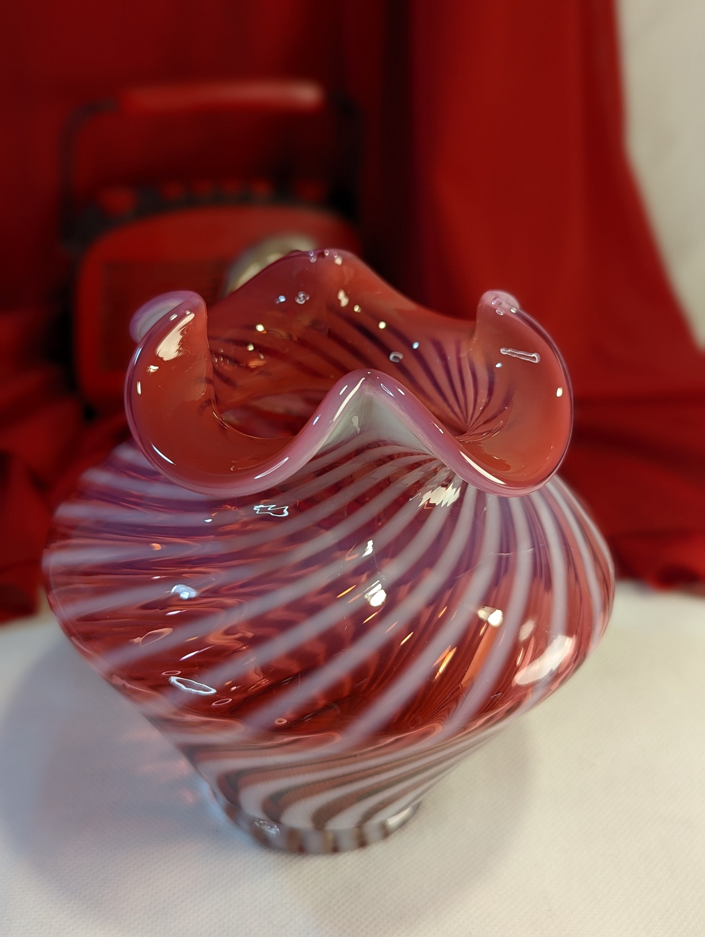 Fenton striped vase - Etsy 日本