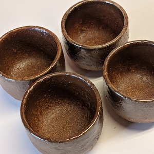 Saki cups, Earthenware art Pottery set of 4