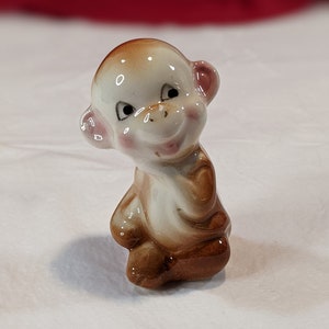 Singe à collectionner en porcelaine, figurine de singe kitsch du Kreiss, milieu du siècle