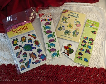 Vintage Turtle Sticker Collection New Old Stock In Original Packages Children&#39;s stickers and sticker book Turtle theme Collectibles