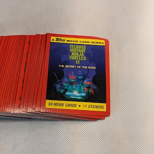 TMNT Topps 映画カードシリーズ The Secret Of The Ooze ティーンエイジ ミュータント ニンジャ タートルズ II 1991 コレクター カード セット 93/99 ピース セット