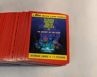 TMNT Topps A Movie Card Series The Secret Of The Ooze Teenage Mutant Ninja Turtles II 1991 Collector Card Set 93/99 Pieces in the set