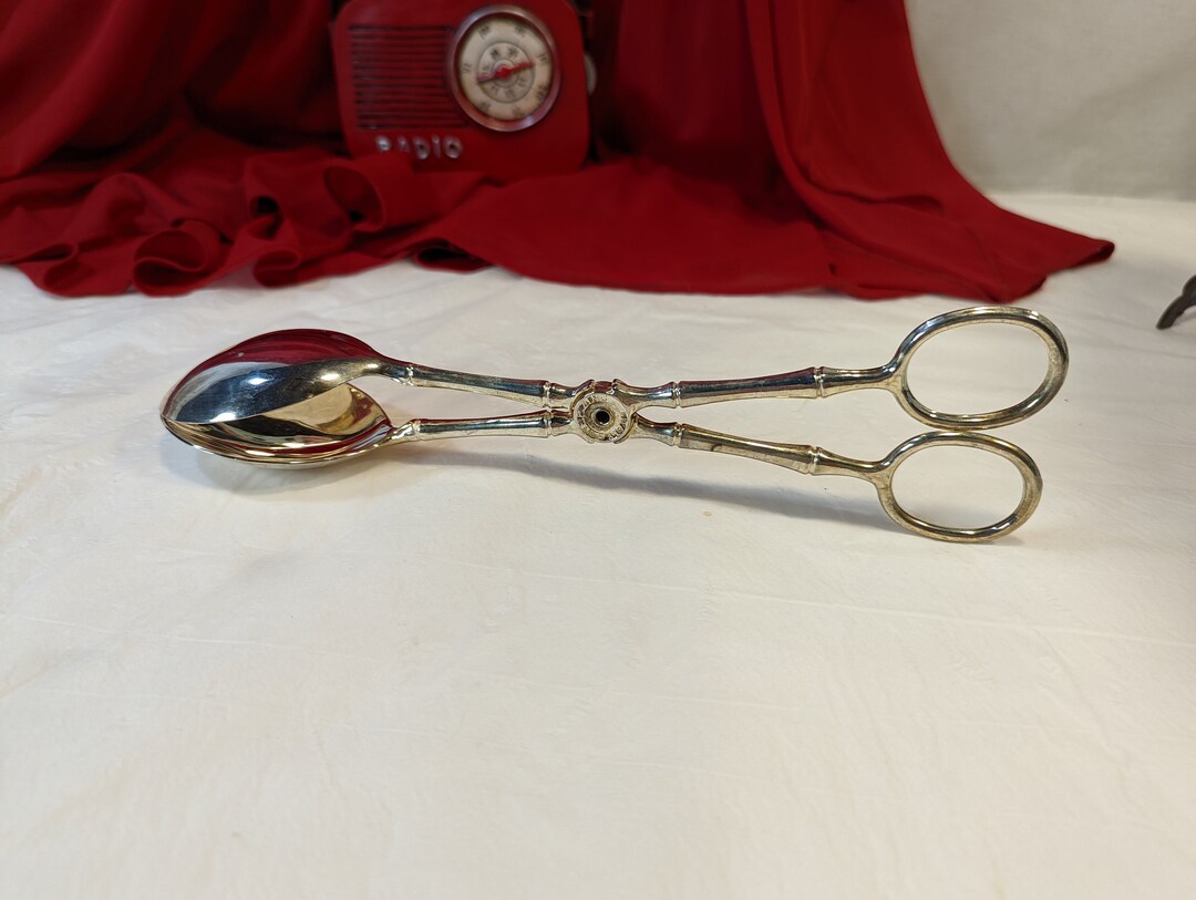 Silverplate Scissor Tongs ITALY Salad or Fruit Tongs Silver Etsy