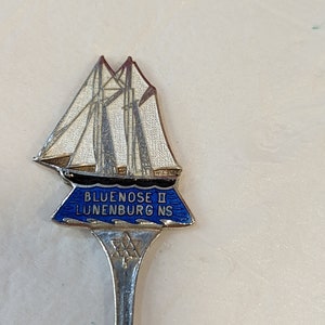 Bluenose II Lunenberg Nova Scotia N.S. Souvenir Silver Spoon Miniature Collectible Canadiana Vintage collector Spoon