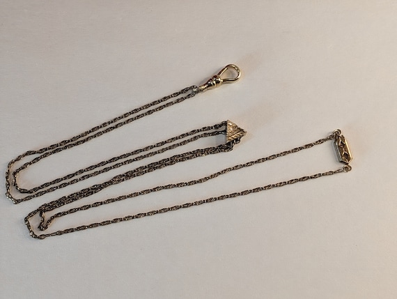 Antique Victorian Lady\'s Pocketwatch Chain w/ Slide B&D Womans Antique Slide Pocket Watch Chain - Etsy main image 3