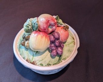 Elizabeth Arden porcelain covered fruit motif bowl, made in Japan