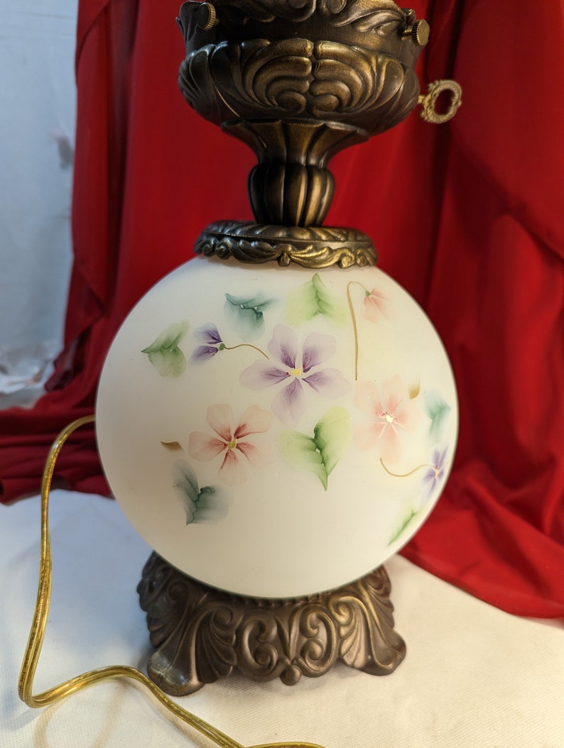 Fenton Art Glass Lamp BASE Only Dreamy Violets Gone With the Etsy