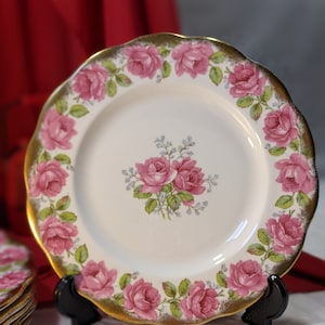 Lady Alexander Rose Heavy Gold Bell China 8&quot; Dinner Plates Dinner settings Fine Bone China Tableware, Replacement plates
