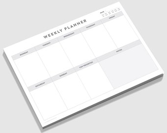 Essential Weekly Planner Pad Schreibtisch-Organizer To-Do-Liste Terminplaner Mahlzeitenplaner x50 Blatt A4 Abreißblock