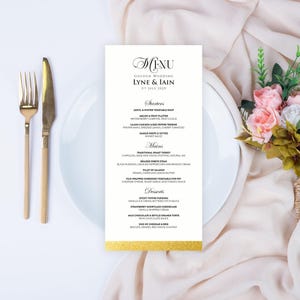 x10 Elegantes klassisches Menü für Hochzeiten Jubiläum Geburtstage Weihnachten Party-Menü mit funkelndem Rand