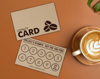 Rustic Kraft Paper Loyalty Reward Cards Coffee Shop Cafe Hotels Pubs & Bar