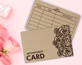 Rustic Beauty Appointment Cards Floral Design Kraft For Beauty Shops