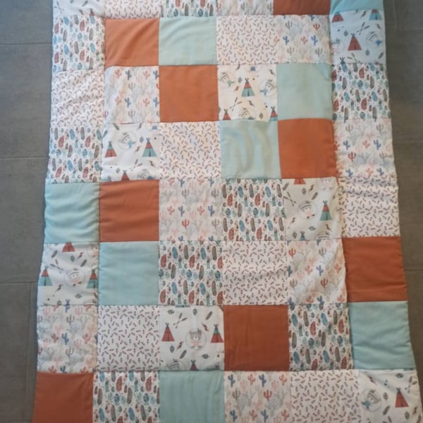 Patchworkdecke, Krabbeldecke, Babydecke, Kuscheldecke