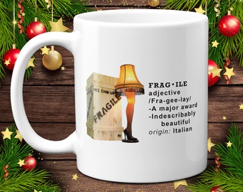 Funny 11oz Christmas Story Leg Lamp Coffee Mug Printed Both Sides - Funny Mug,  Gag Gift, Office Gift, Best Selling Mug,   Sarcastic