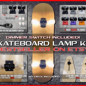 Skateboard Lamp Kit With or Without Bulbs - NO DECK INCLUDED