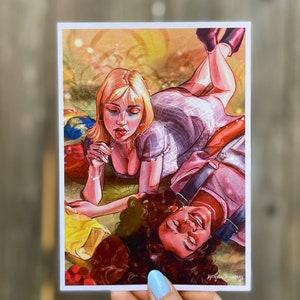 プライド ラブ | LGBTQ+ アート | ゴールデン アワー アート | カップル アート | オリジナル アート | 20 歳未満のギフト