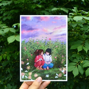 Me proteges / Arte de anime / Impresión de arte estético / Impresión de 5 x 7 / Decoración de pared / Regalos por menos de 10 dólares