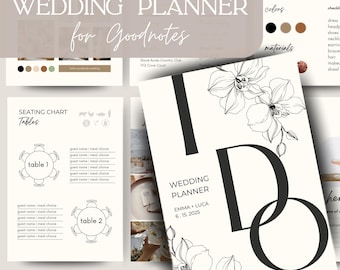 Digital Wedding Planner for Goodnotes 500+ Page Wedding Planner iPad Wedding Planner Hyperlinked Digital Planner Wedding Itinerary Download