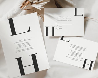 Printable Wedding Invitations | Templett Wedding Invites | Wedding Invitation Template Download | Calligraphy Simple Customizable | Editable