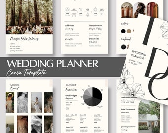 500+ pagina&#39;s canva bruiloft planner sjabloonbundel voor digitale planner download hyperlinked weddingplanner digitale bruiloft planning route