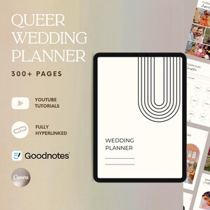 Queer Wedding Planner, LGBTQ+ Inclusive, Canva & GoodNotes (Digital)