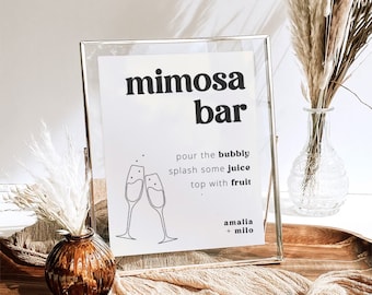 Mimosa Bar Sign Template Cocktail Bar, Signature Drinks Bridal Shower Sign, Wedding Shower Sign Wedding Sign Template Wedding Brunch Sign