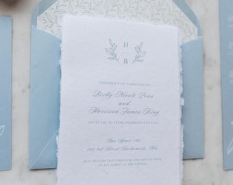 Light Blue Invitation Template | Editable Canva Template | Instant Download | DIY Printable Wedding Invite Set Spring Wedding Classic