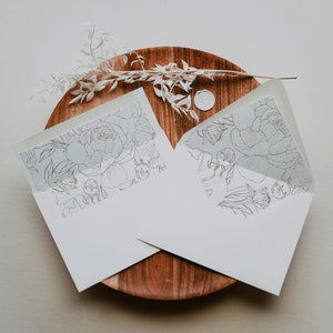Envelope Liner Wedding Invitation Floral Insert Downloadable A1 square/euro flap A7 euro/sqaure flap A6 pointed/square A2 Euro/square flap