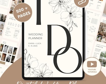 500+ pagina&#39;s digitale bruiloftplanner Goodnotes bruiloftplanner bundel iPad bruiloftplanner gekoppelde digitale planner bruiloft downloaden