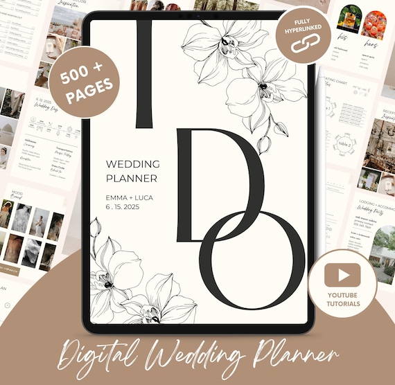 Digital Wedding Planner Bundle: 500+ Pages for Goodnotes, iPad (Digital Download)