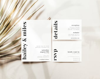 Simple Wedding Invitation Template: Customizable Templett Download