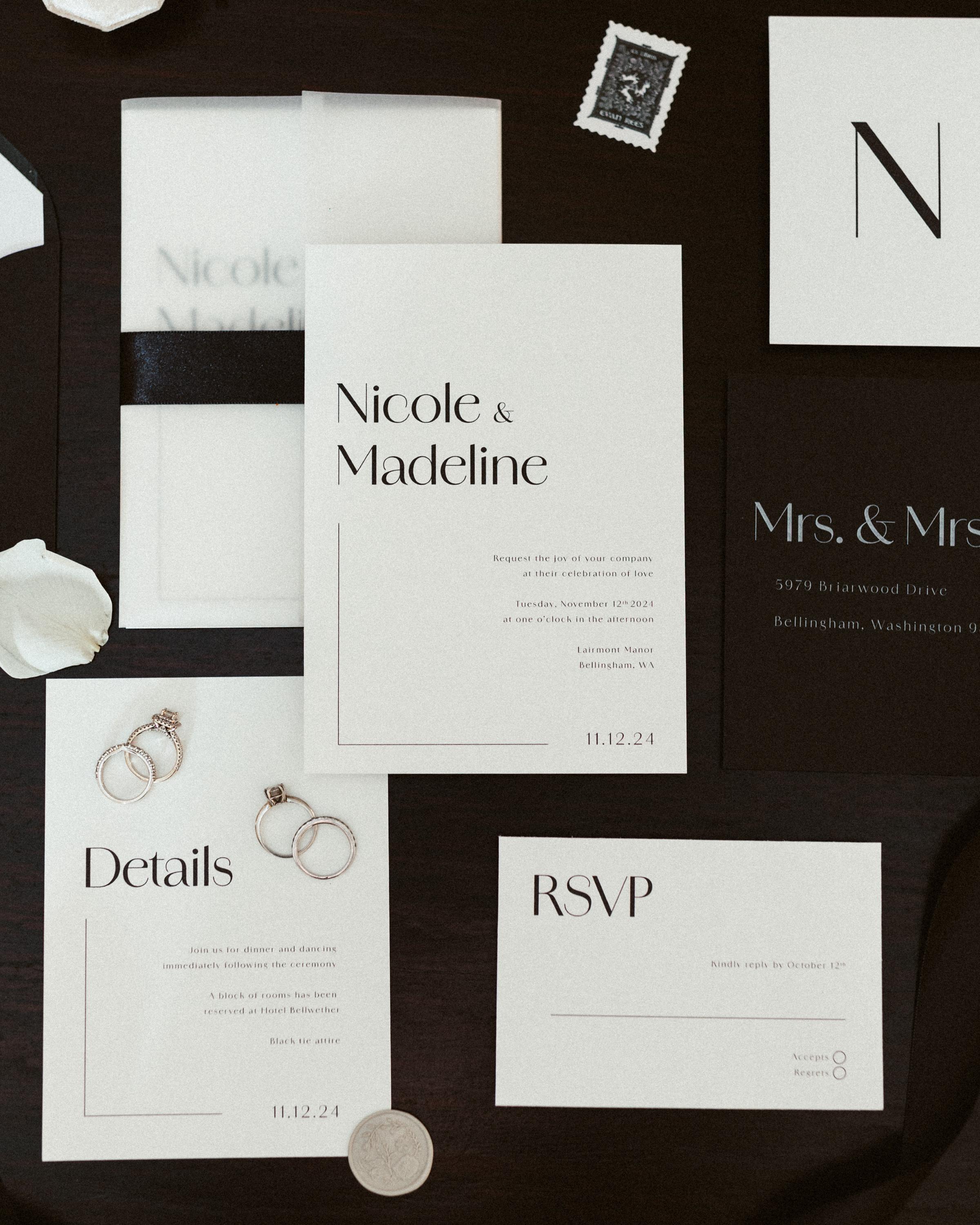 Minimalist Black & White Invitation Suite | Editable Canva Template | Instant Download | DIY Printable Wedding Invite Set Elegant Wedding