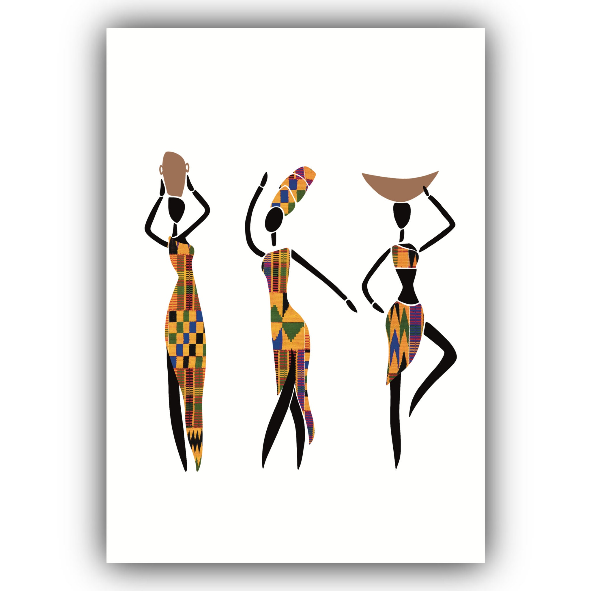 Set of 2 Kente Wall Art/african Print/map of Africa/african - Etsy UK