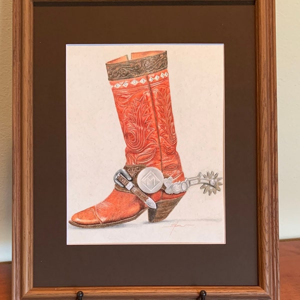 Cowboy Pencil Art Etsy