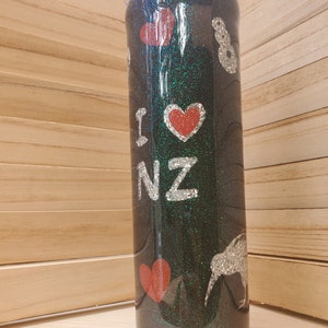 I love New Zealand Stainless steel Drink tumbler | 30oz tapered | New Zealand | Kiwi bird | Fern | Kiwiana | unique | one of a kind