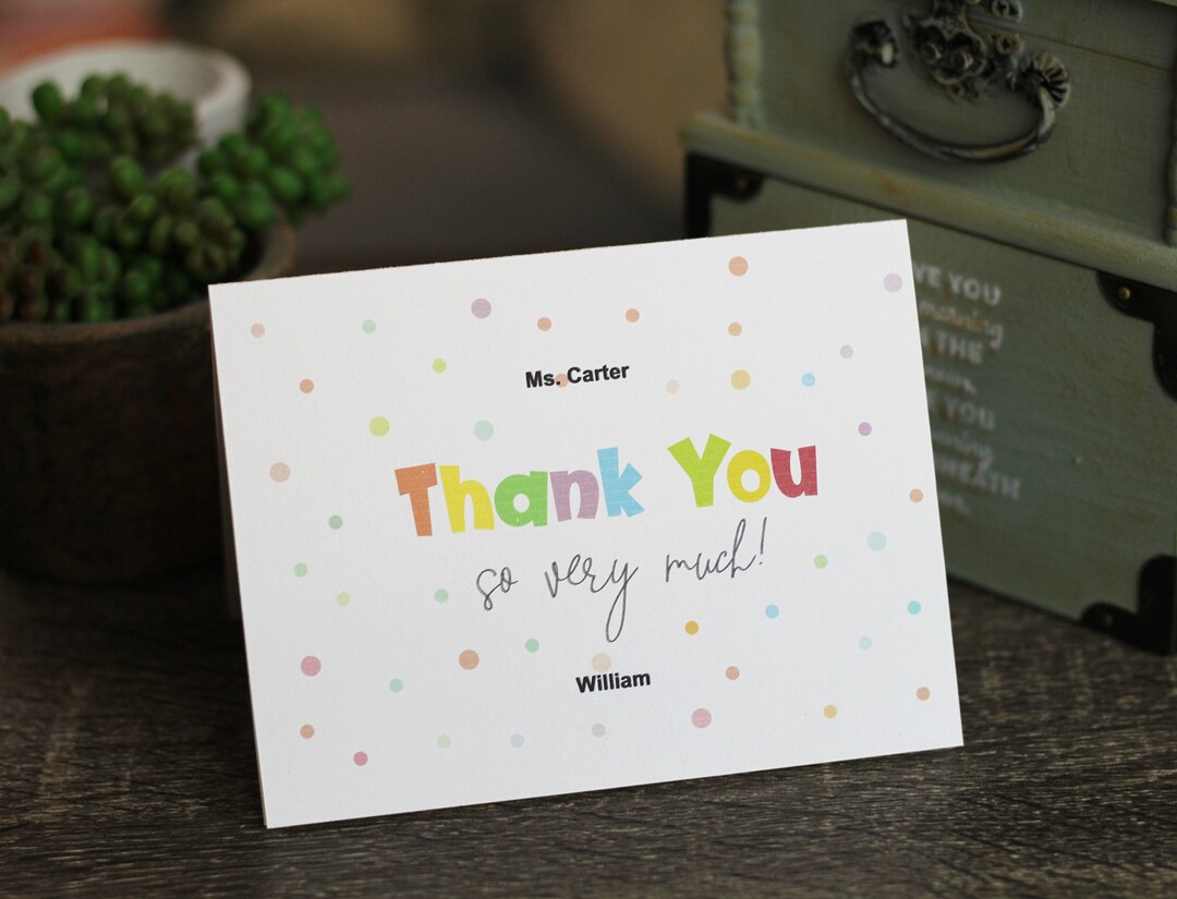 Printable Card, Editable PDF File, Thank You Card, Instant Download ...