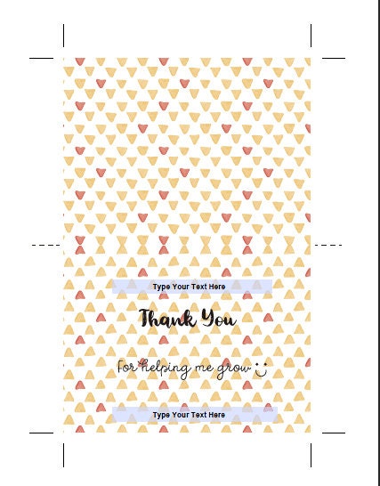 Printable Card, Editable PDF File, Thank You Card, Instant Download ...