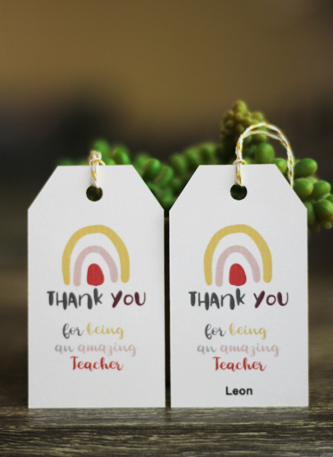 Editable Rainbow Thank You Tags, Printable Gift Tags (digital File) - Etsy