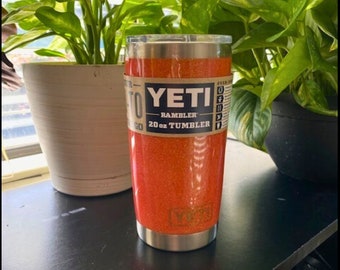 Orange Yeti epoxy tumbler