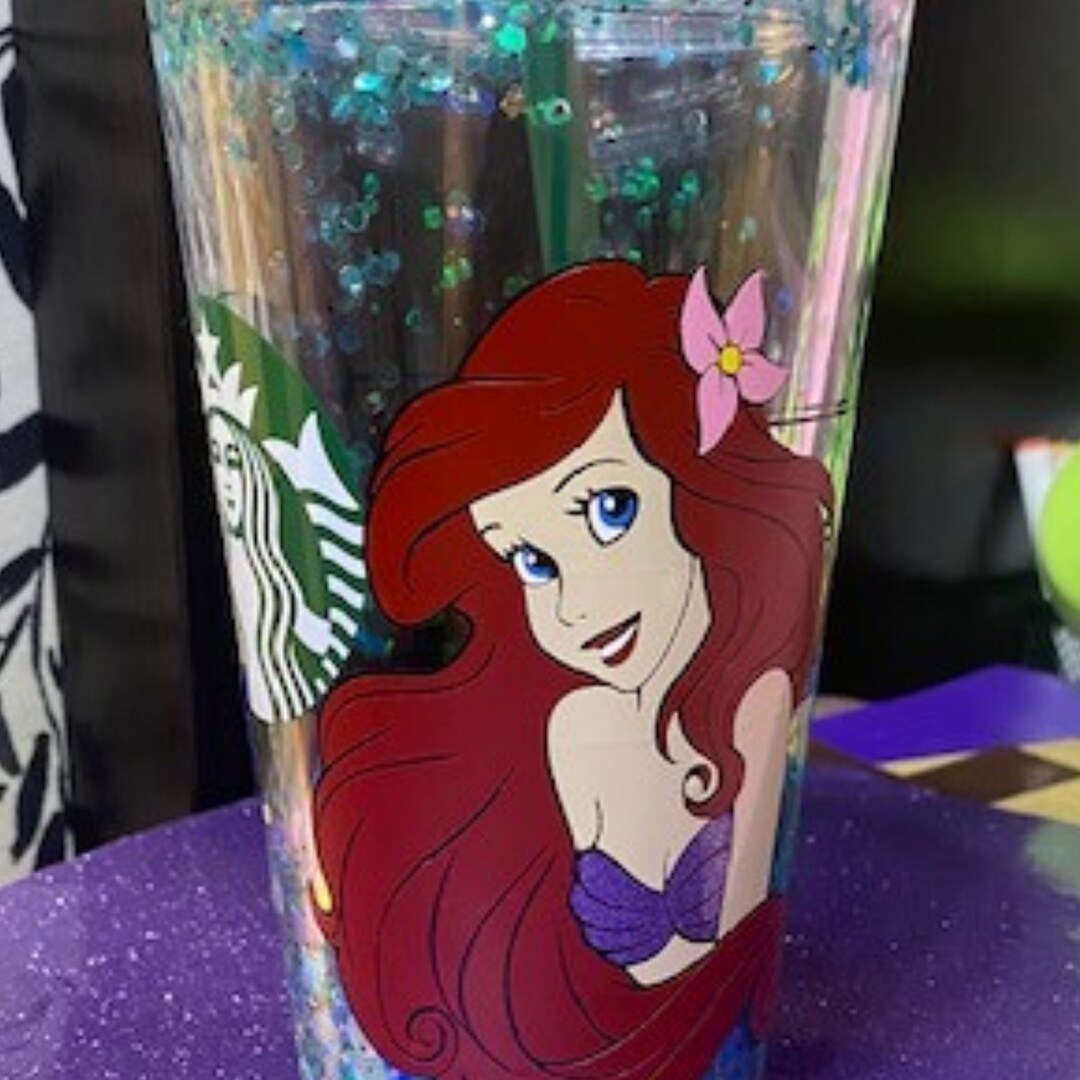 Little Mermaid Snow Globe Starbucks Tumbler Etsy