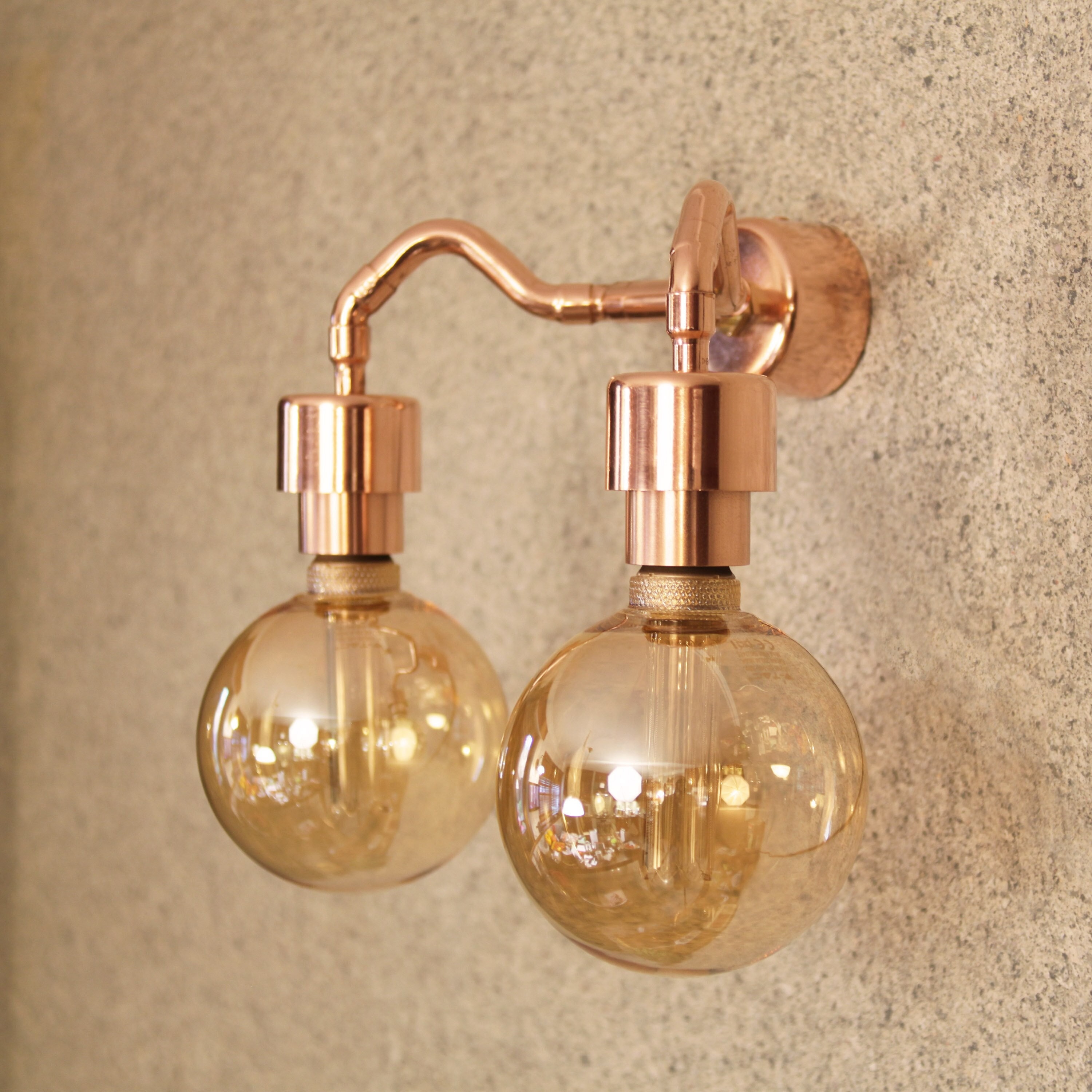 Rustic copper vanity sale lights